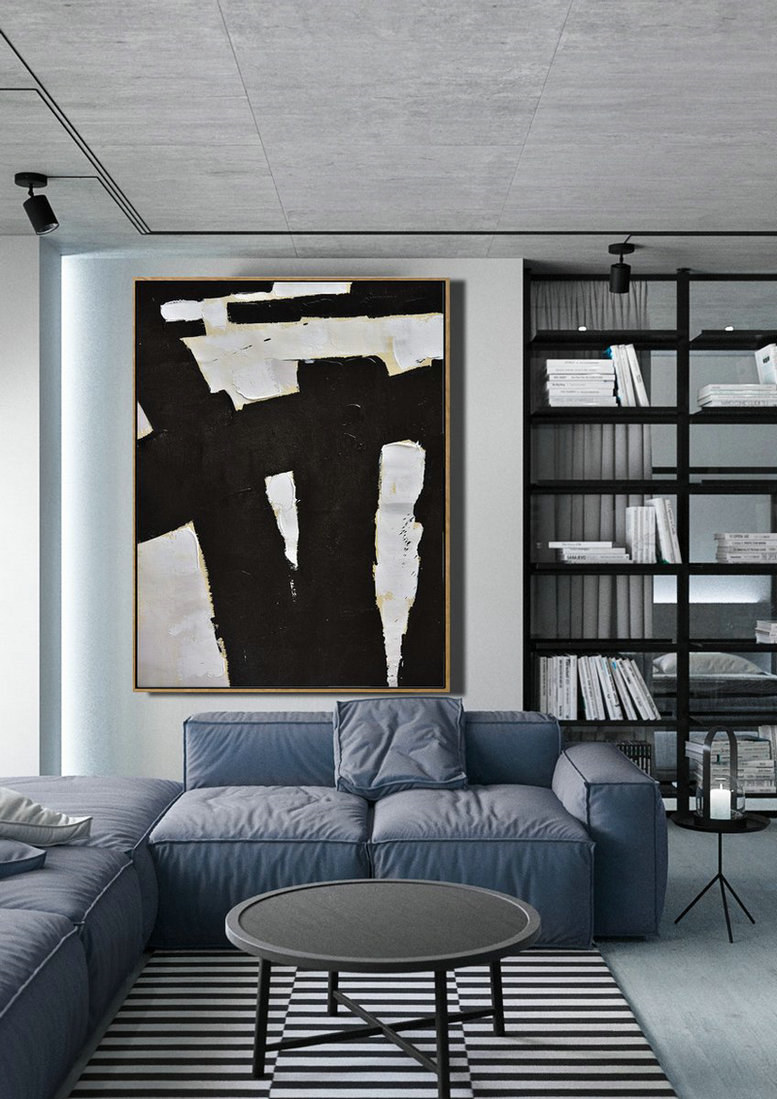 Extra Large Abstract Painting On Canvas,Minimalist Painting On Canvas, Palette Knife Vertical Minimal Art - Big Canvas Painting